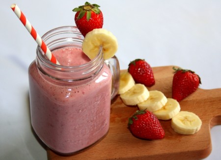 Smoothie banane fraise